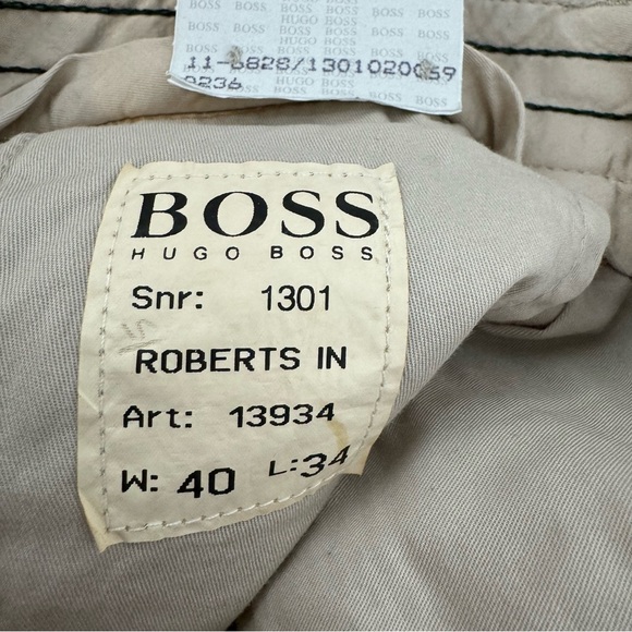 Hugo Boss Roberts Inn Polyester Tan Khaki Mens Pleated Golf Pant Size 40x34 NWD - Picture 10 of 14